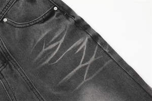 กางเกงยีนส์ผู้ชายสีขาวทรงตรง ดีไซน์เนอร์ สไตล์เท่ห์ ลุคสตรีทแวร์ ทรงพอดีตัว ล้างสี - Product Image 6