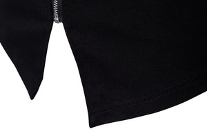 <b>Men's</b> <b>Black</b> Leather <b>Jacket</b> Stand Collar Zipper Closure Slim Fit <b>Long</b> Sleeve Moto Style Spring Wear Outdoor Customized <b>Jacket</b> - Product Image 5