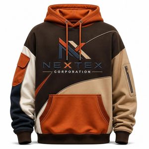 Sudadera con Capucha para Hombre, Diseño Color Block, Manga Larga, con Bolsillos Utilitarios en las Mangas - Product Image 5