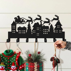 Festive Christmas Design Metal <b>Key</b> <b>Hook</b> Holder <b>Wall</b> Mounted Organizer Suitable For Holiday Decor And <b>Key</b> Storage From India - Product Image 1