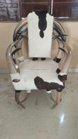 CRAFTS GALORE Chaise en corne de bœuf rustique Viking Valor - Matériel écologique et biologique, forme naturelle, style animalier poli, décoration intérieure