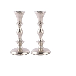Luxury Silver <b>Taper</b> <b>Candle</b> Holders Set of 2 for Dining and Coffee Table Decorative Centrepiece for Home and Christmas - Product Image 2