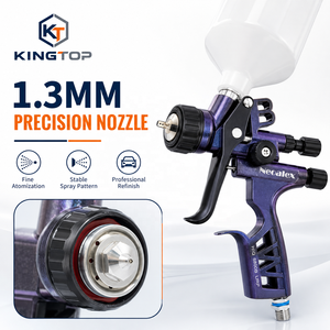 Kit de Pistola de Pulverización HVLP 6800 con Boquilla de 1.3 mm, Pulverizador de Pintura por Gravedad de Aleación de Aluminio con Vaso, Conector de Aire y Cepillo de Limpieza - Product Image 5