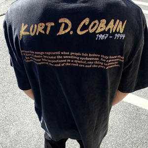 Camiseta con Estampado de la Banda Cobain Punk para Hombre, Estilo Urbano Vintage, 100% Algodón Lavado, Diseño Retro Grunge, Estilo Clásico - Product Image 3