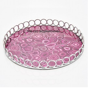 Bandeja Metálica de Alta Calidad y Diseño Creativo Hecho a Mano, Bandeja Decorativa Clásica para el Hogar y Restaurantes - Product Image 4