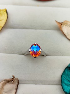 Champagne <b>Rainbow</b> Quartz Ring Soft Multicolor Gemstone Jewelry Elegant Statement Ring Handmade Cocktail Jewelry Gift for Women - Product Image 3