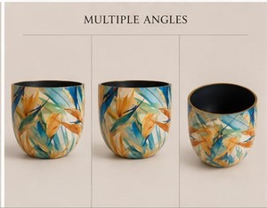 Unique Design Metal Indoor Round Planter <b>Sticker</b> Enamel Planter Pot for Home & Garden Decoration Handmade Customized - Product Image 4