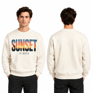 เสื้อสเวตเชิ้ตคอกลมผู้ชาย Sunset Vibes ทรงปกติ ผ้าฝ้ายถัก สวมใส่สบายๆ สำหรับฤดูร้อน - Product Image 3