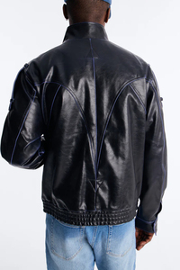 Blouson Bomber et Veste de Course en Cuir Personnalisés pour Hommes – Service OEM – Col Montant, Logo Frontal, Coupe-Vent, Respirant, Imperméable, Style Streetwear - Product Image 4