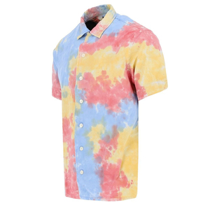 Chemise Hawaïenne Homme Tricotée à Manches Courtes Respirante Double Boutonnage Style Été Uni Tendance Plage – Grande Vente - Product Image 2