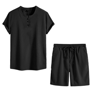 Conjunto de 2 Piezas de Camiseta de Manga Corta y Pantalones Cortos para Hombre, Verano, Chándal Informal Personalizado, Alta Calidad, 100% Algodón, Logotipo Personalizado - Product Image 2