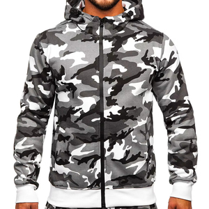 2026 Wholesale <b>Men's</b> <b>Camo</b> Printed Winter Hooded Breathable Printed Tracksuit Set Tech Fleece Solid Casual Training Wear - Product Image 1
