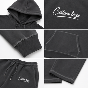 Premium Heavyweight Hoodie <b>Jogger</b> <b>Set</b> Oversized Fleece Tracksuit Custom Pullover Sweatshirt <b>Matching</b> Sweatpants Streetwear - Product Image 4
