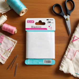 Fascia elastica ILAN 80mm 2m bianca per artigianato e cucito - Product Image 2