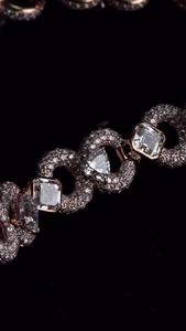 12mm Infinity Link Lab Grown Diamond Chain Mixed Shape Asscher Bezel 925 Sterling <b>Silver</b> Hip Hop <b>Necklace</b> Pass Bling Luxury - Product Image 5