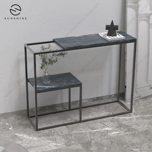 Minimalist <b>Marble</b> <b>Console</b> <b>Table</b> With Metal Frame Modern Entryway Living Room Furniture Stable Design - Product Image 5