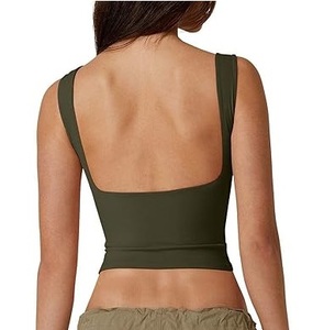 Wholesale Womens Cross Backless Workout Top Women Racerback Tank Tops Open Back Running Tank Tops Muscle Tank Yoga Shirts - Product Image 5