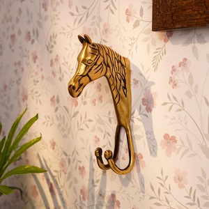 Handmade Traditional Golden Brass Zebra Head Wall Mounted Coat <b>Hook</b> Hanger for Hats Bags Clothes Heavy Duty Reusable Wholesale - Product Image 5