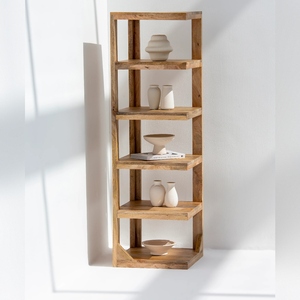 Estante Esquinero Hexagonal Vandana Merino, Mueble de Almacenamiento Moderno de Madera Sólida que Ahorra Espacio - Product Image 3