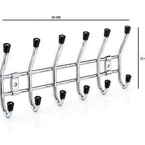 Premium Stainless Steel <b>Wall</b> <b>Mounted</b> Coat Hook Rack Self Adhesive Heavy Duty <b>Clothes</b> Hanger Organizer 10 Hooks Detachable Single - Product Image 2