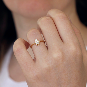 Marquise Cut Diamond Engagement Ring 14K SOLID Gold Prong Setting Classic Women's - Product Image 2