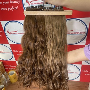 Extension de cheveux humains ondulés de la mer crue couleur piano au prix de gros de la trame de la machine d'usine prête à expédier - Product Image 6