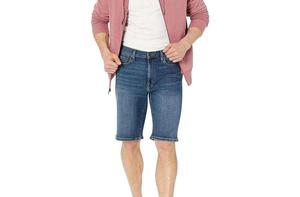 Men's Mid Waist <b>Denim</b> Shorts Solid Color Cotton Fabric Button Fly Casual Style Breathable Woven <b>Material</b> - Product Image 3
