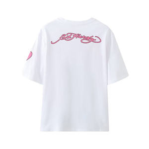 เสื้อยืดคอกลมผ้าฝ้ายถักลายพิมพ์ลำลองสำหรับผู้หญิง ฤดูใบไม้ผลิ - เนื้อผ้านุ่มสบาย เหมาะสำหรับแบรนด์แฟชั่นและการสั่งซื้อจำนวนมาก - Product Image 2