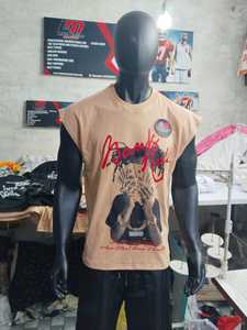 T-shirt sans manches pour homme Long Mission Industry, imprimé avec un design photo, col rond, style streetwear, coupe classique, jersey en coton - Product Image 1