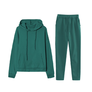 Conjunto de Sudadera con Capucha Premium para Mujer, 100% Algodón, Color Sólido, Tejido Ecológico, Transpirable, con Bolsillo Frontal, Estilo Casual para Invierno - Product Image 1