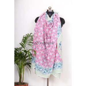 Wholesale Cotton Floral Hand Block Print Sarong Pariyo Bikini Cover Up Lightweight Beach <b>Wrap</b> <b>Scarf</b> Women Fashion - Product Image 5