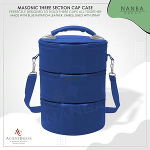 Étui de transport souple maçonnique à trois sections, en similicuir bleu, sac de rangement de voyage avec double fermeture éclair, réglable - Product Image 3