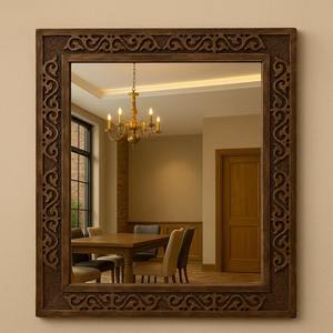 Miroir mural en bois de qualité supérieure, robuste, pour la décoration de bureaux et de salles d'étude, miroir suspendu en gros - Product Image 1