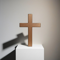 Croix chrétienne plaquée artisanale en fer forgé, décoration murale rustique moderne, cadeau religieux, sculpture spirituelle artisanale, Noël, Nouvel An