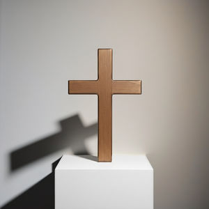 Croix chrétienne plaquée artisanale en fer forgé, décoration murale rustique moderne, cadeau religieux, sculpture spirituelle artisanale, Noël, Nouvel An - Product Image 3