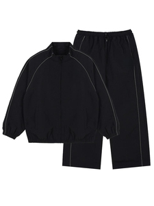 Red <b>Black</b> Unisex Tracksuit Set Full Zip Sporty <b>Jogger</b> Pants Color Blocking Breathable Polyester Autumn Activewear - Product Image 2