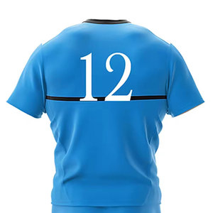 ชุดรักบี้พรีเมียมสำหรับผู้ชาย เสื้อแขนสั้นน้ำหนักเบา ระบายอากาศได้ดี กางเกงขาสั้นเข้าชุด ทนทาน แห้งเร็ว รับสกรีนโลโก้ สำหรับสโมสรและทีม - Product Image 5
