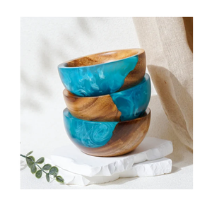 Natural Wood <b>Epoxy</b> Resin Eco-Friendly Handmade Modern Bowls Resin Inlay Food Serving Gifting Decorative Bowl - Product Image 5