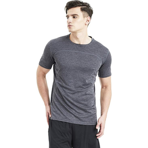 Men's Blue Short Sleeve O-Neck Quick Dry Knitted Sporty T-<b>Shirt</b> Regular Fit Solid Color Athletic Wear - Product Image 5