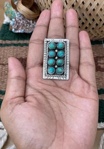 Handcrafted Kingman Turquoise <b>Adjustable</b> <b>Ring</b> Sterling Silver Artisan Southwest Jewelry Natural Gemstone Boho Band - Product Image 5