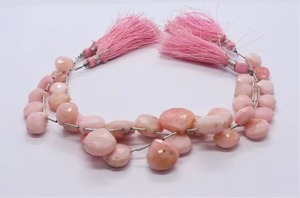 ลูกปัดโอปอลสีชมพูธรรมชาติรูปหัวใจ ลูกปัดพลอยโอปอลสีชมพูขายส่ง ลูกปัดโอปอลสีชมพูจำนวนมาก ลูกปัดรูปหัวใจเหลี่ยมเพชรพลอย ขนาด 10 มม. 15 มม. แบบเม็ดเดี่ยว - Product Image 4