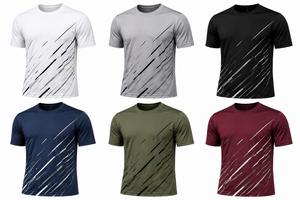 เสื้อยืดคอกลมแขนสั้นสีขาวสำหรับผู้ชาย ลายพิมพ์สีดำแบบรีดร้อน สปอร์ต ทรงเข้ารูป ผ้าถัก แห้งเร็ว โพลีเอสเตอร์ 100% กำลังเป็นที่นิยม - Product Image 6