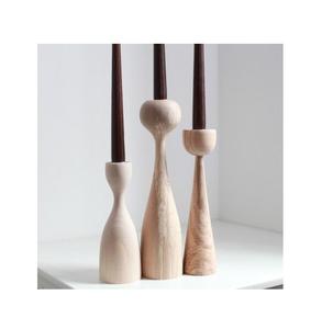 Ensemble de 5 porte-bougies en bois pour mariage, événements festifs, fêtes, support de bougies rustiques faites à la main pour décoration de table à la maison - Product Image 6