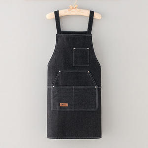 <b>Back</b> Strap Bib Sleeveless Comfortable Denim Barber Salon Apron | Adjustable Fashion Style Customized Colors for Barbers Hair - Product Image 1
