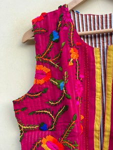 Indian Handmade 100% Cotton Eco-Friendly Breathable <b>Winter</b> <b>Quilted</b> Reversible Boho Regular Jacket with Embroidery - Product Image 5