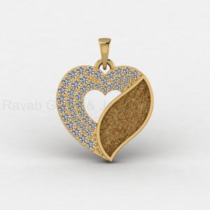 Solid 925 Silver 23mm Blank Bezel Heart Shape 18K Gold Pendant With Pave CZ Setting For Necklace Making Keepsake DIY Jewelry - Product Image 6