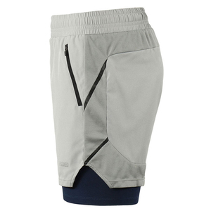 Custom Logo Double <b>Layer</b> Corduroy 100% Cotton Quick Dry High Waist Drawstring Closure Sports Shorts for Men - Product Image 3