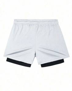 Conjunto de camiseta y pantalones cortos de compresión para hombre, cuello redondo, manga corta, secado rápido, transpirable, spandex, poliéster, unisex, ropa de gimnasio para adultos - Product Image 6