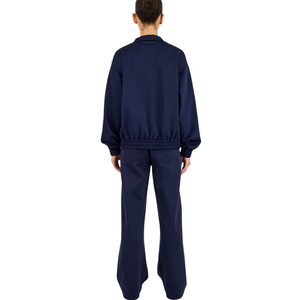 Womens Full <b>Zip</b> Stand Collar Tracksuit Set Contrast Stripe Wide Leg <b>Trousers</b> Drawstring Waist Two Piece Casual Streetwear Outfit - Product Image 2
