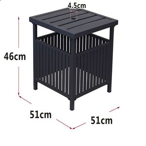 Table de bistrot en acier pour loisirs de plein air avec trou pour parasol, table basse carrée pour patio, véranda, jardin - Product Image 4
